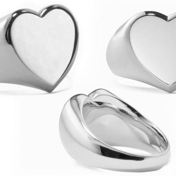 Jewelry | Silver Heart Signet Ring | Poshmark